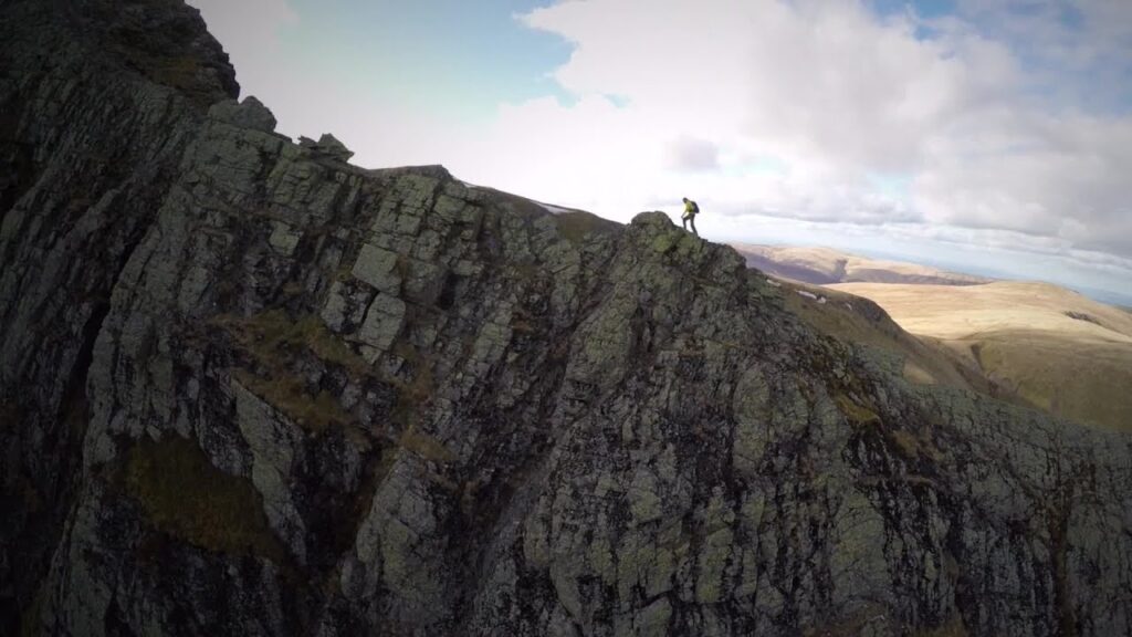 Climbing up Sharps Edge Blencathra