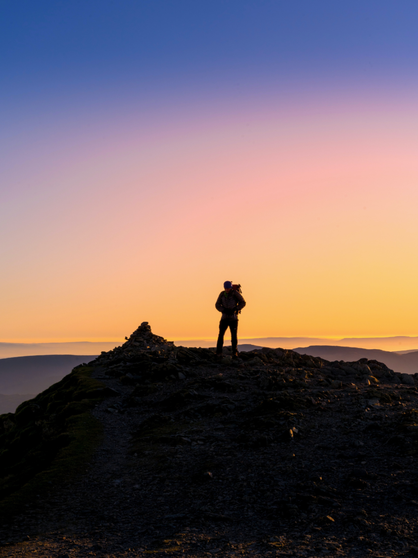 Scafell Pike sunset in wasdale 

